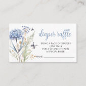 ワイルドフラワーバタフライ男の赤ちゃんシャワーおむつラッフル エンクロージャーカード (正面)