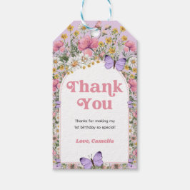 ワイルドフラワーバタフライ誕生日ありがとう ギフトタグ