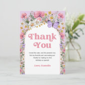ワイルドフラワーバタフライ誕生日ありがとう サンキューカード (スタンド正面)