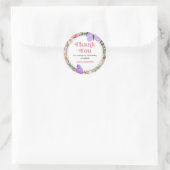 ワイルドフラワーバタフライ誕生日ありがとう ラウンドシール (バッグ)