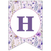 ワイルドフラワーバタフライ誕生日バナーフラグ バンティングフラッグ (第2の旗)