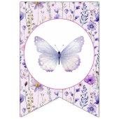 ワイルドフラワーバタフライ誕生日バナーフラグ バンティングフラッグ (第1の旗)