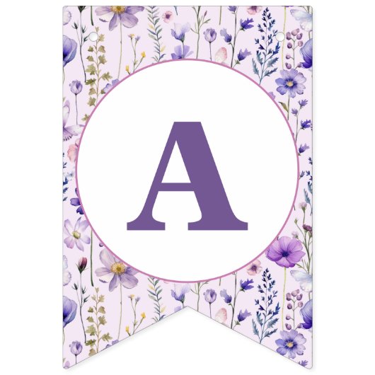 ワイルドフラワーバタフライ誕生日バナーフラグ バンティングフラッグ (第3の旗)