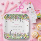 ワイルドフラワーバタフライ フローラル ブライダルシャワー ペーパープレート (パーティー)