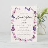 ワイルドフラワーバタフライ ボヘミアンワンピース アイボリー ブライダルシャワー 招待状 (スタンド正面)