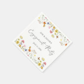 ワイルドフラワーバタフライ ボホーエンゲージメントパーティー スタンダードカクテルナプキン (角)