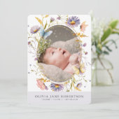 ワイルドフラワーバタフライPPL写真誕生のお知らせ 招待状 (スタンド正面)