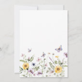 ワイルドフラワーバターフライパープルフローラブライダルシャワー 招待状 (裏面)