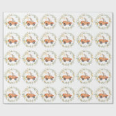 ワイルドフラワーバニーイースターラビットガーデン誕生日 ラッピングペーパー (フラット)