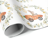 ワイルドフラワーバニーイースターラビットガーデン誕生日 ラッピングペーパー (ロールコーナー)