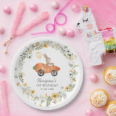 ワイルドフラワーバニーラビットキャロットカーバースデーパーティー ペーパープレート (パーティー)