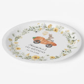ワイルドフラワーバニーラビットキャロットカーバースデーパーティー ペーパープレート (アングル)