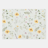 ワイルドフラワーバニーラムイースターラビット春ガーデン ラッピングペーパーシート (正面2)