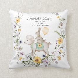 ワイルドフラワーバニー&ラムリース生まれたばかりのイースターギフト クッション