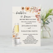 ワイルドフラワーバブル&ブライトコーヒーカップルシャワー 招待状 (スタンド正面)