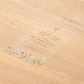 ワイルドフラワーバプティスガーデンイン開花テラコッタ アクリル招待状 (レイダウン)