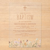 ワイルドフラワーバプティスガーデンイン開花テラコッタ アクリル招待状 (正面)