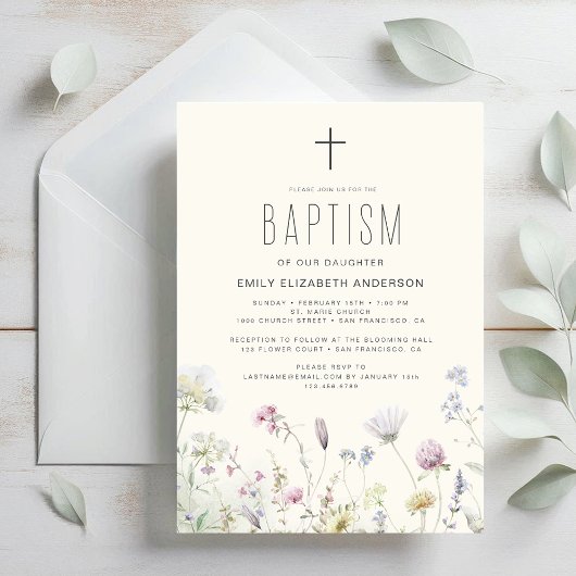 ワイルドフラワーバプティスガーデンイン開花ボホ 招待状