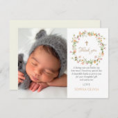  ワイルドフラワーバプティスピンクガールサンキューカード サンキューカード (正面/裏面)