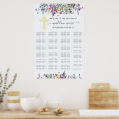 ワイルドフラワーバプテスマのアルファベット式座席表 ポスター (キッチン)