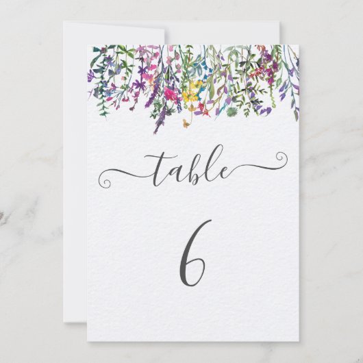 ワイルドフラワーバプテスマの座席表の番号 (正面)