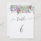 ワイルドフラワーバプテスマの座席表の番号 招待状 (正面)