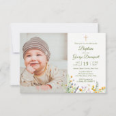 ワイルドフラワーバプテスマカスタムス写真招待状 招待状 (正面)