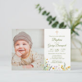 ワイルドフラワーバプテスマカスタムス写真招待状 招待状 (スタンド正面)