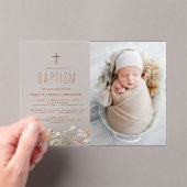 ワイルドフラワーバプテスマ写真ガーデン開花 アクリル招待状 (インサイチュ (ポータブル))