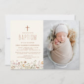 ワイルドフラワーバプテスマ写真ガーデン開花 招待状 (正面)