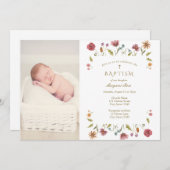 ワイルドフラワーバプテスマ写真 招待状 (正面/裏面)