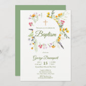 ワイルドフラワーバプテスマ宗教イベント招待状 招待状 (正面/裏面)