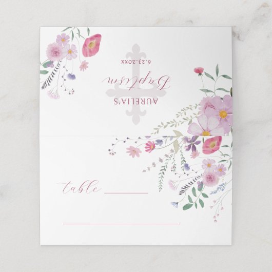 ワイルドフラワーバプテスマ折り座席表 プレイスカード (外部開封)