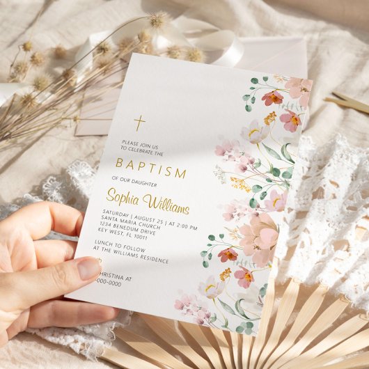 ワイルドフラワーバプテスマ招待状 招待状