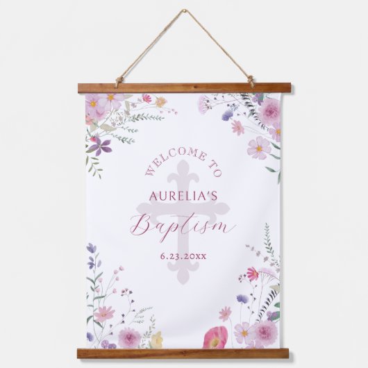 ワイルドフラワーバプテスマ 吊り下げ型タペストリー (正面)