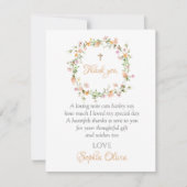 ワイルドフラワーバプテスミガールバプテスマサンキューカード サンキューカード (正面)