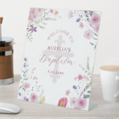 ワイルドフラワーバプテスムウェルカムペデスタルサイン 台座サイン (インサイチュ)