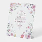 ワイルドフラワーバプテスムウェルカムペデスタルサイン 台座サイン (正面)