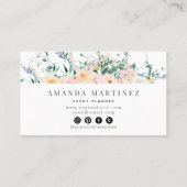 ワイルドフラワーバラウォーターカラーソーシャルメディア 名刺 (裏面)