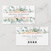 ワイルドフラワーバラウォーターカラーソーシャルメディア 名刺 (正面/裏面)