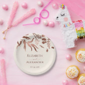 ワイルドフラワーバラゴールド結婚フォイル ペーパープレート (パーティー)