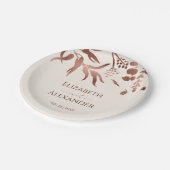 ワイルドフラワーバラゴールド結婚フォイル ペーパープレート (アングル)