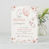 ワイルドフラワーバルーンリトルバニー1st誕生日 招待状 (スタンド正面)