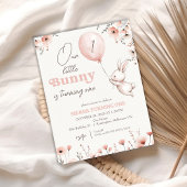 ワイルドフラワーバルーンリトルバニー1st誕生日 招待状