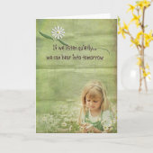 ワイルドフラワーバースデーの女の子 カード (黄色い花)