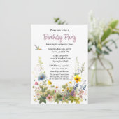 ワイルドフラワーバースデーパーティーの招待 招待状 (スタンド正面)