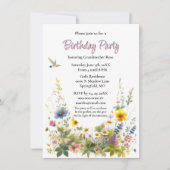 ワイルドフラワーバースデーパーティーの招待 招待状 (正面)