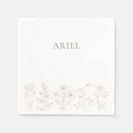 ワイルドフラワーバースデーパーティーエレガント紙ナプキン スタンダードカクテルナプキン