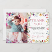 ワイルドフラワーバースデーパーティーサンキューカード サンキューカード (正面)