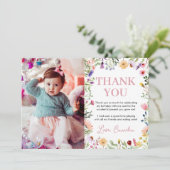 ワイルドフラワーバースデーパーティーサンキューカード サンキューカード (スタンド正面)